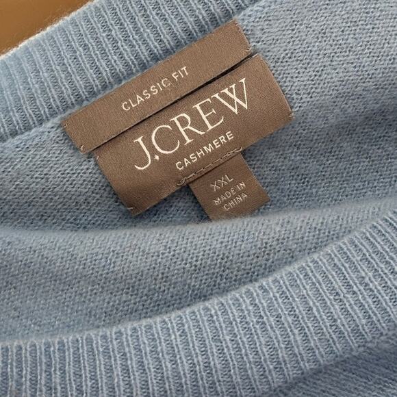 J. Crew Serenity Blue Cashmere Classic Fit Crewneck Sweater - Picture 9 of 10